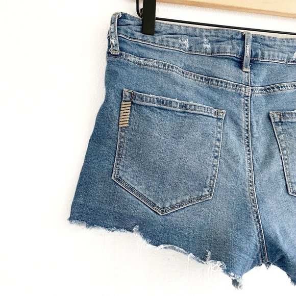 Paige Denim Cut Off Jean Shorts Size 28 Stretchy Raw Hem Frayed Distressed Beach - Picture 9 of 16